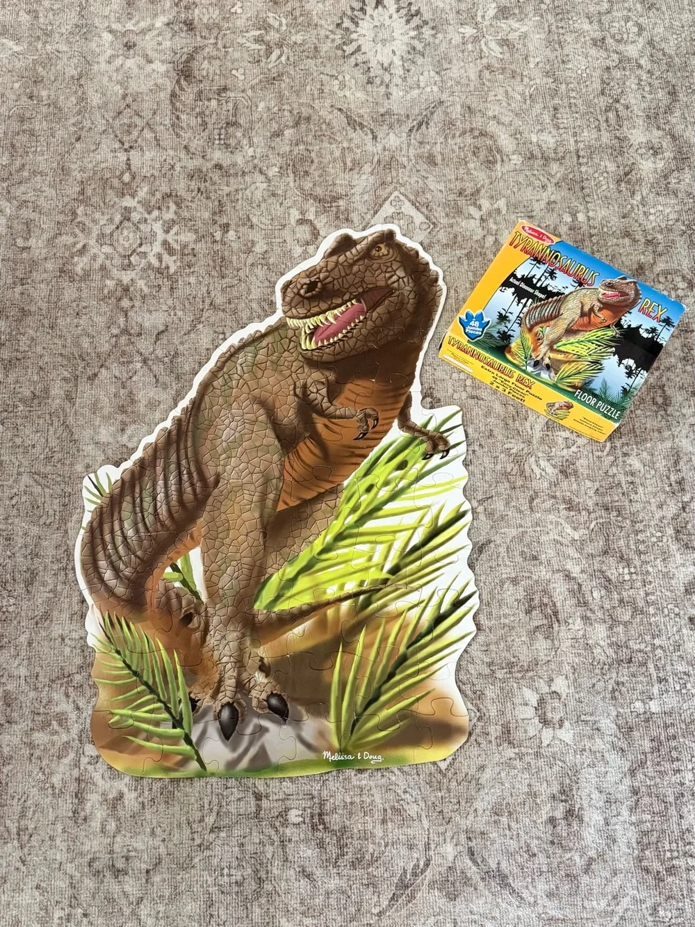 Melissa & Doug Brown and Green T-Rex Reptile Floor Puzzle Preowned